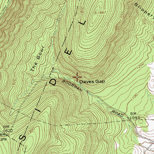 Topographic Map of Daves Gap, PA