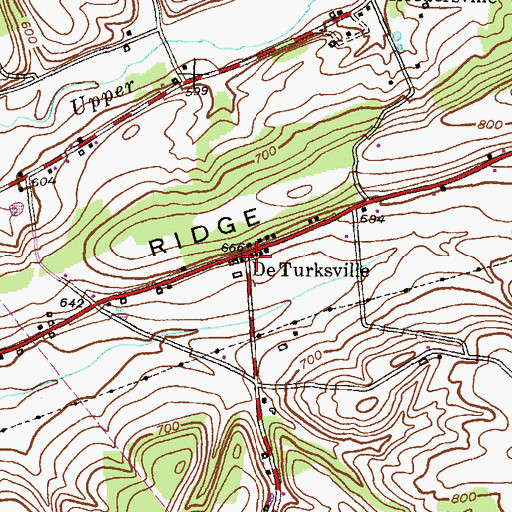 Topographic Map of De Turksville, PA