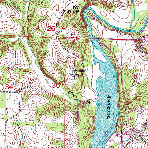 Topographic Map of Hooie Cemetery, AL