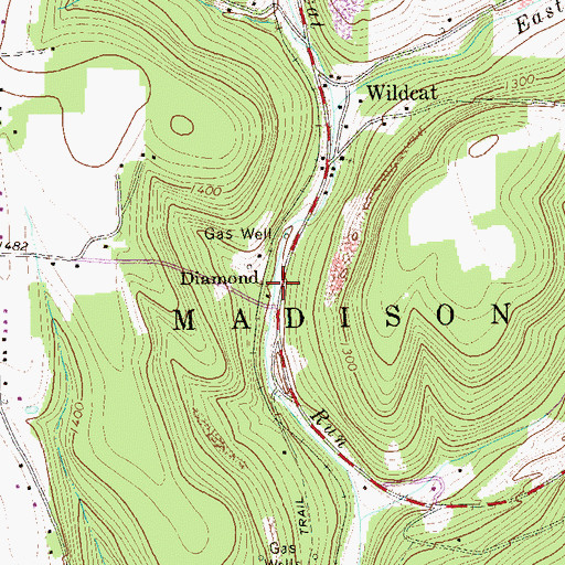 Topographic Map of Diamond, PA