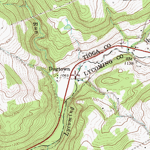 Topographic Map of Dogtown, PA