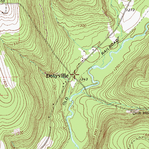 Topographic Map of Dotyville, PA