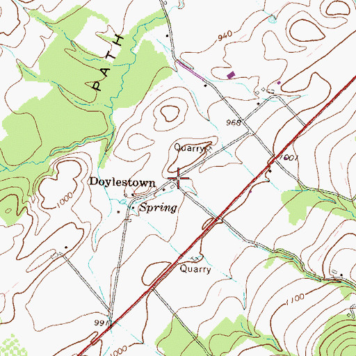 Topographic Map of Doylestown, PA