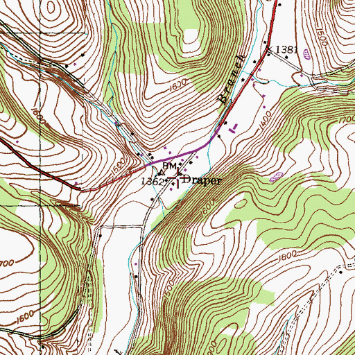 Topographic Map of Draper, PA