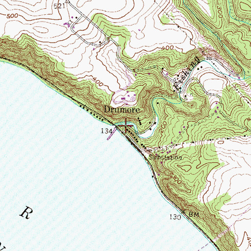 Topographic Map of Drumore, PA