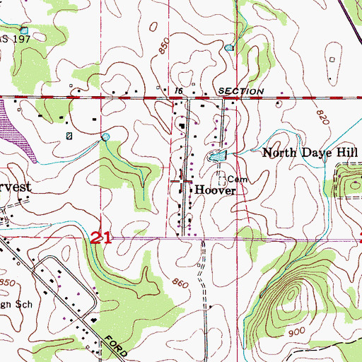Topographic Map of Hoover, AL