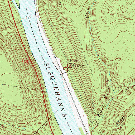 Topographic Map of East Ferney, PA