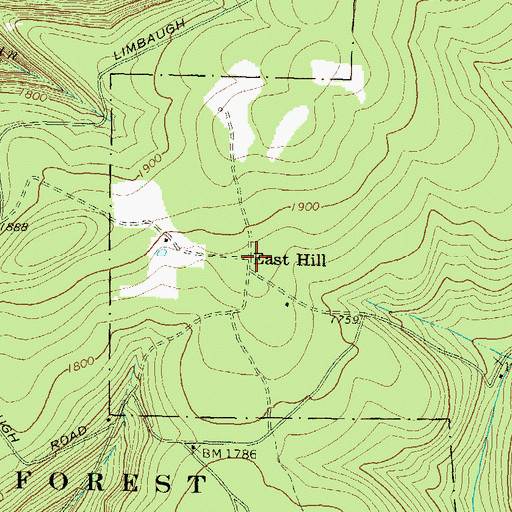 Topographic Map of East Hill, PA