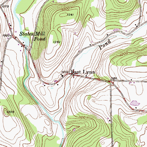 Topographic Map of East Lynn, PA