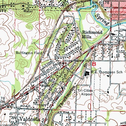 Topographic Map of Hope Haven School, AL