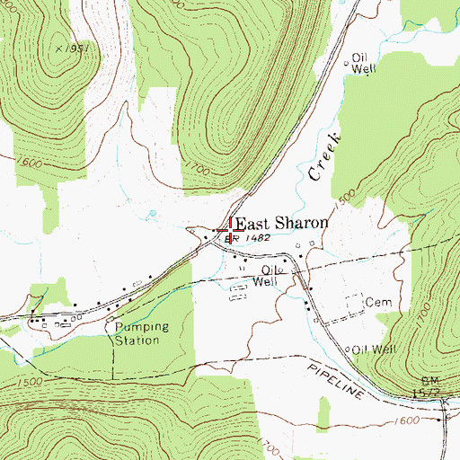 Topographic Map of East Sharon, PA
