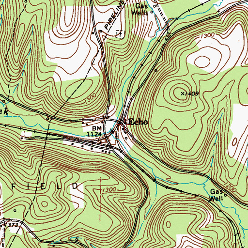 Topographic Map of Echo, PA