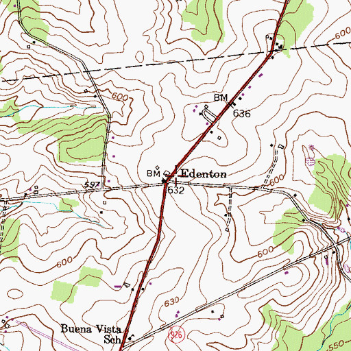 Topographic Map of Edenton, PA
