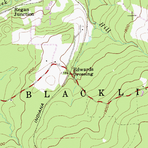 Topographic Map of Edwards Crossing, PA