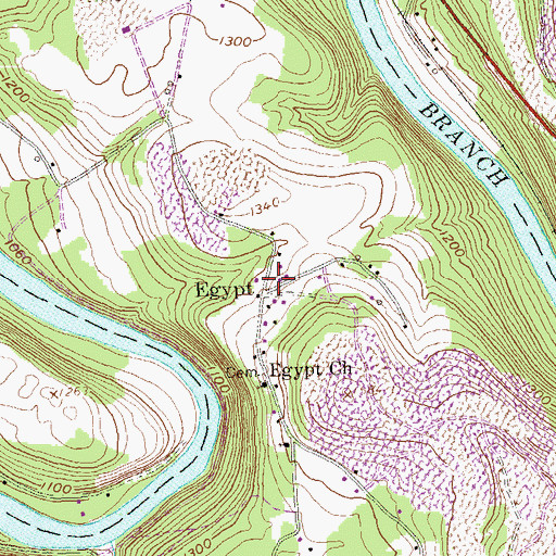 Topographic Map of Egypt, PA