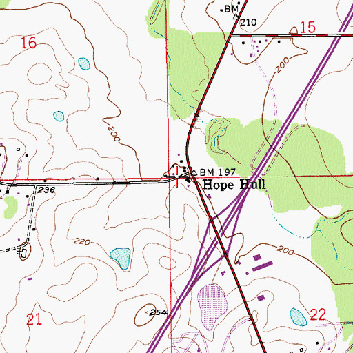 Topographic Map of Hope Hull, AL