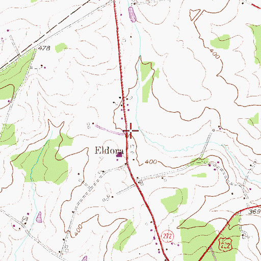 Topographic Map of Eldora, PA