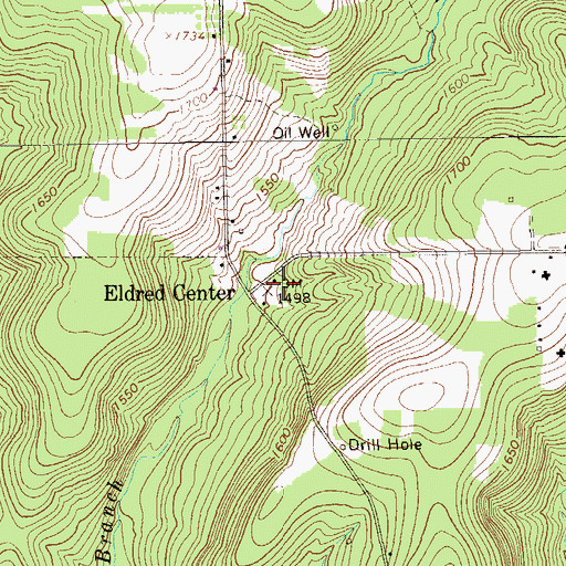 Topographic Map of Eldred Center, PA