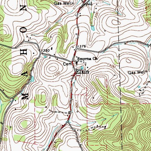 Topographic Map of Elkin, PA