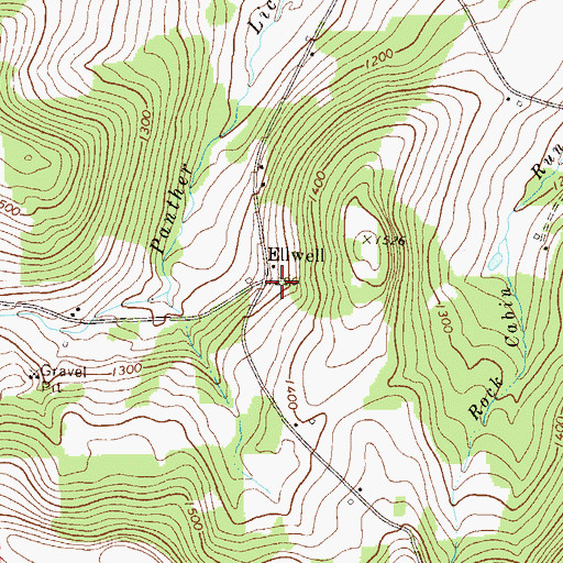 Topographic Map of Ellwell, PA