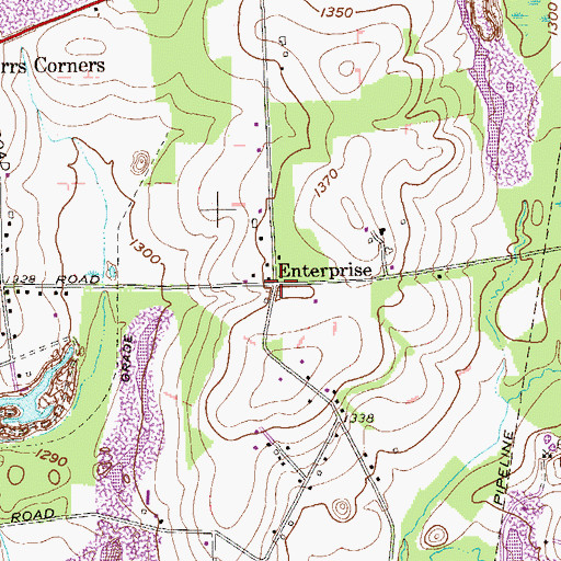Topographic Map of Enterprise, PA
