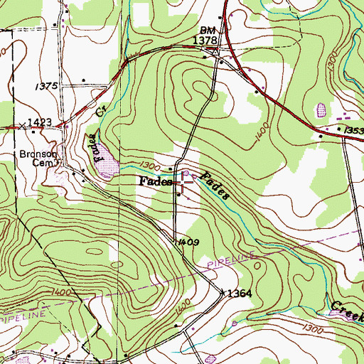 Topographic Map of Fades, PA