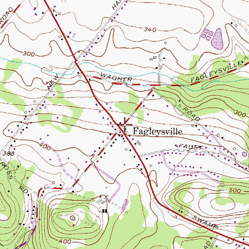 Topographic Map of Fagleysville, PA