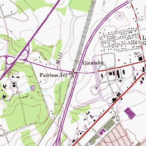 Topographic Map of Fairless Junction, PA