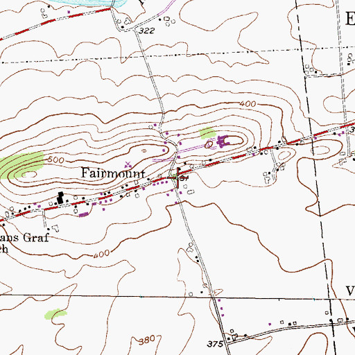 Topographic Map of Fairmount, PA