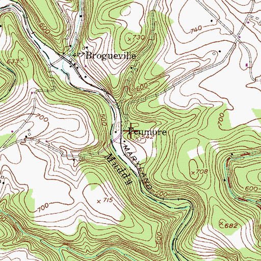 Topographic Map of Fenmore, PA