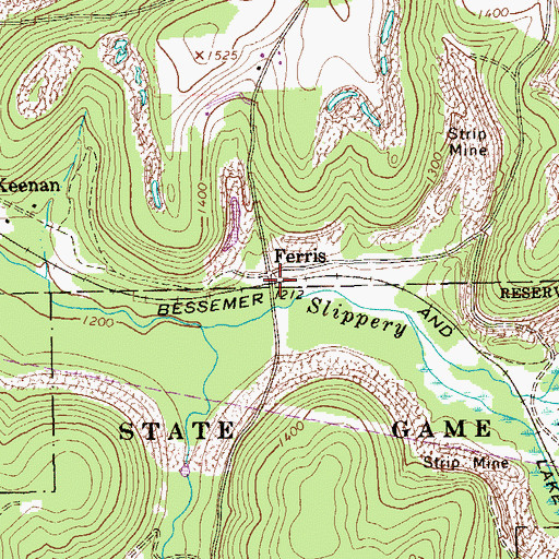 Topographic Map of Ferris, PA