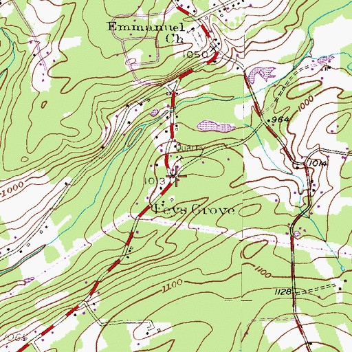 Topographic Map of Feys Grove, PA