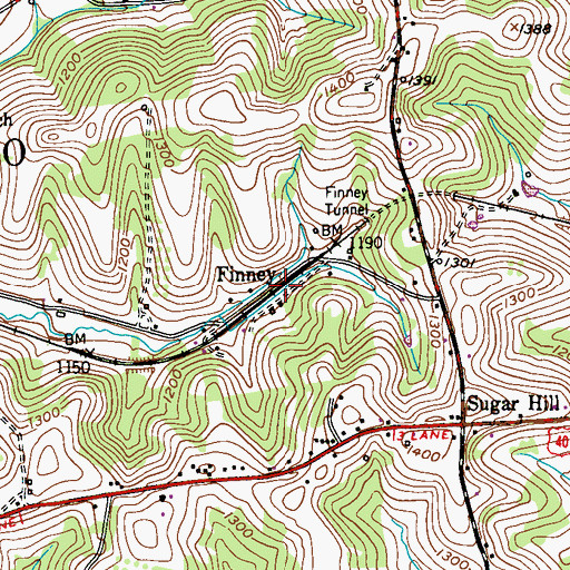 Topographic Map of Finney, PA