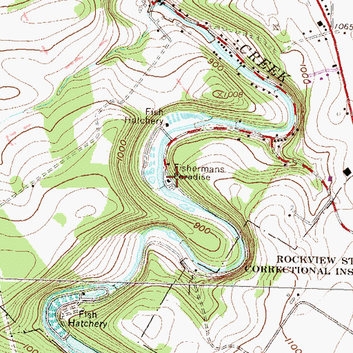 Topographic Map of Fishermans Paradise, PA
