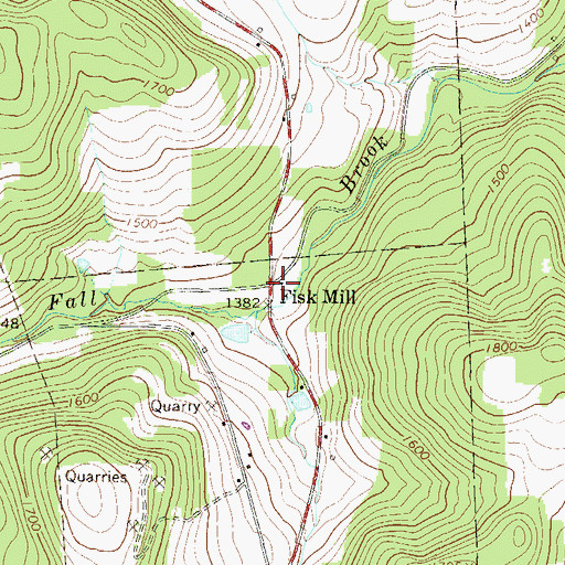 Topographic Map of Fisk Mill, PA