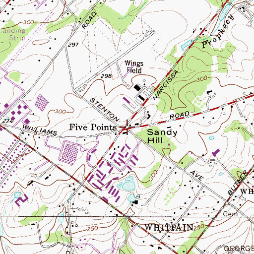 Topographic Map of Five Points, PA