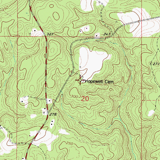 Topographic Map of Hopewell Cemetery, AL