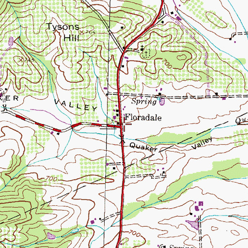 Topographic Map of Floradale, PA