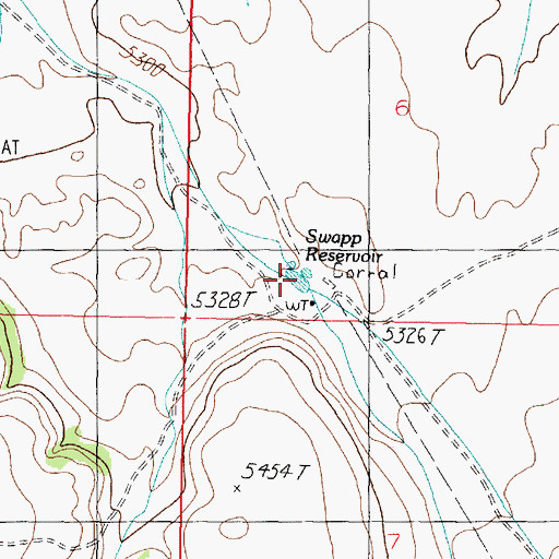 Topographic Map of Swapp Reservoir, AZ