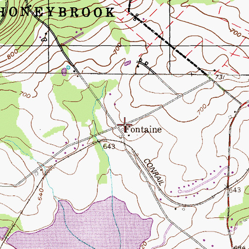 Topographic Map of Fontaine, PA