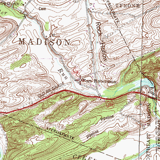 Topographic Map of Fort Robertson, PA