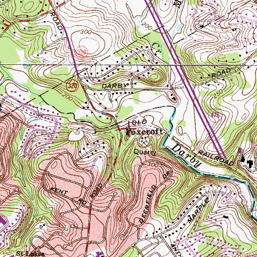 Topographic Map of Foxcroft, PA