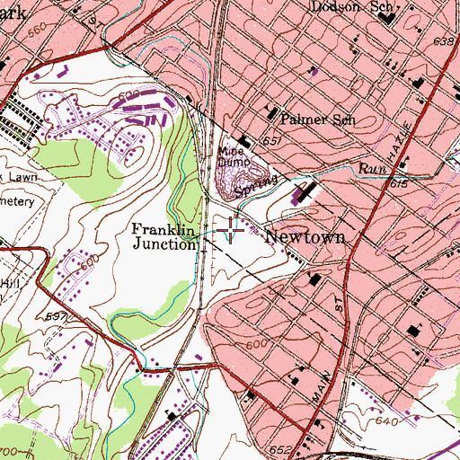 Topographic Map of Franklin Junction, PA