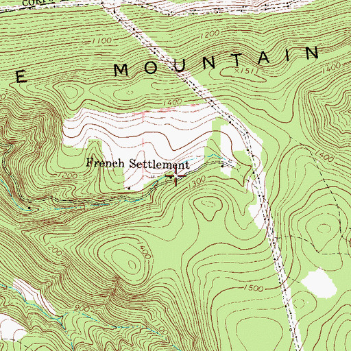 Topographic Map of French Settlement, PA