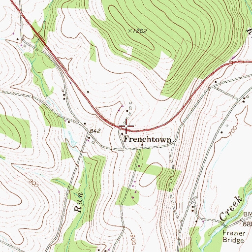 Topographic Map of Frenchtown, PA
