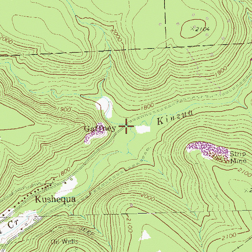 Topographic Map of Gaffney, PA