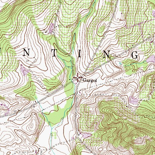 Topographic Map of Gargol, PA