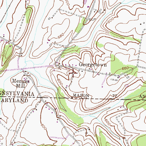 Topographic Map of Georgetown, PA