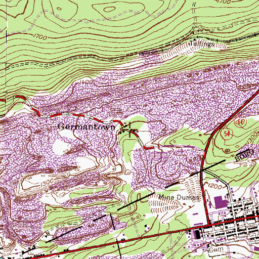 Topographic Map of Germantown, PA