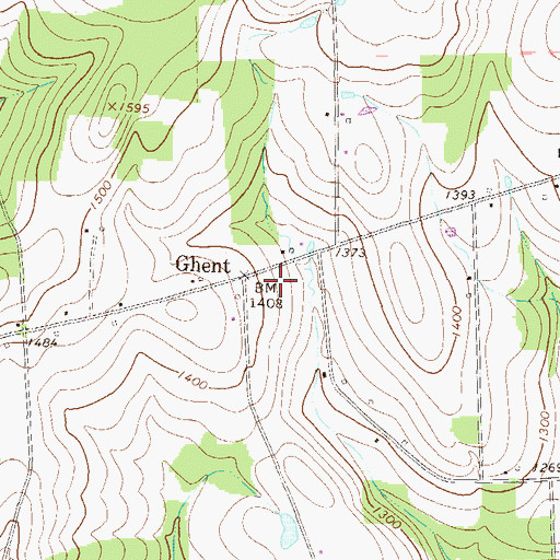 Topographic Map of Ghent, PA